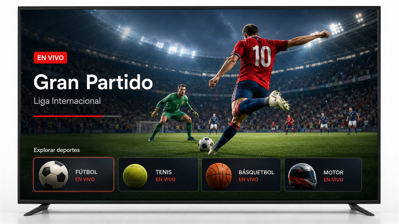 Partido en vivo en pantalla de Smart TV